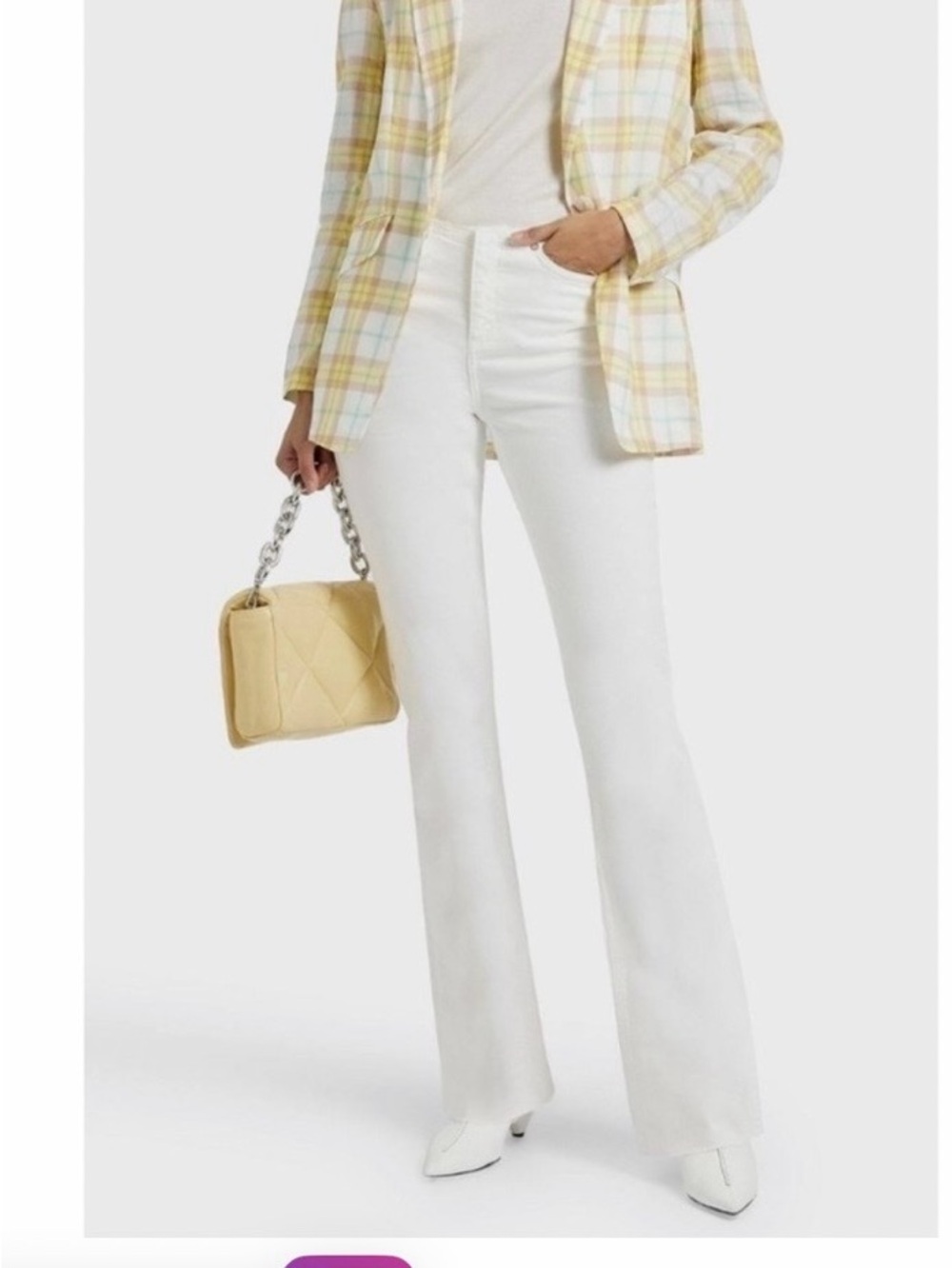 Rag & Bone Low Rise Flare Kinsley Jeans in  Optic Withe -Size (26)